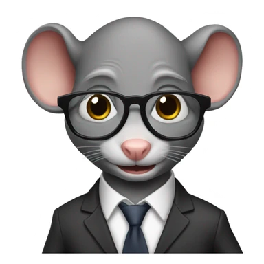 A humanoid rat wearing a class suit and shoes and glasses  sticker