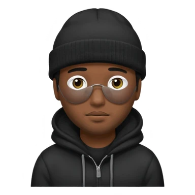 Hispanic man with black beanie hat that covers his eyes  sticker