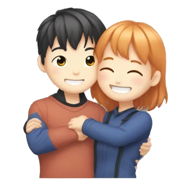 bangchan skz and ginger girl hugging sticker