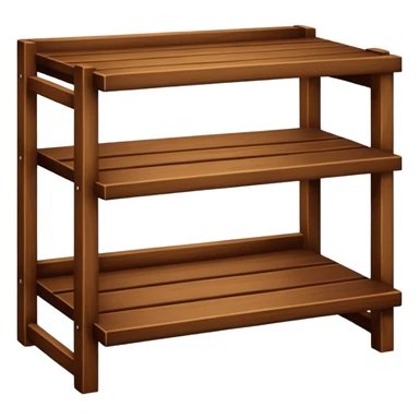 a small stand with three horizontal shelves (distinct from a rack) sticker