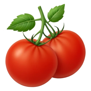 a cherry tomato with a green stem, simple, clear sticker