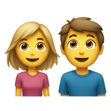 2d male and female Stick figure peaking around the corner together sticker