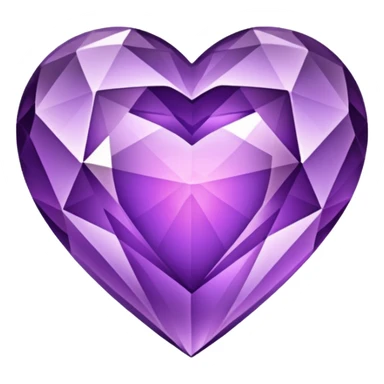 purple crystal heart sticker