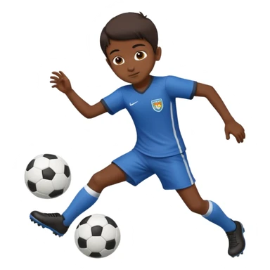 small Indian boy kicking a soccer ball sticker