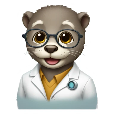 Cute  Scientist otter sticker