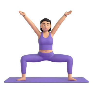 person in warrior pose yoga sticker