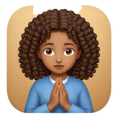 brown girl praying curls sticker