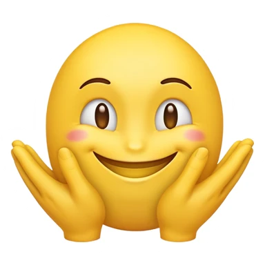 so i want an emoji with the grin from this one 😈 but im normal yellow emoji color with hands like 🙏🏻 but like rubbing together sticker