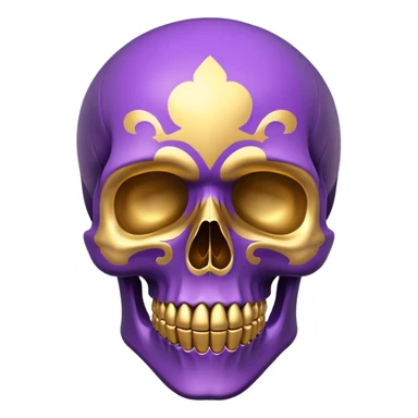 skull colored in LSU colors - purple and gold sticker