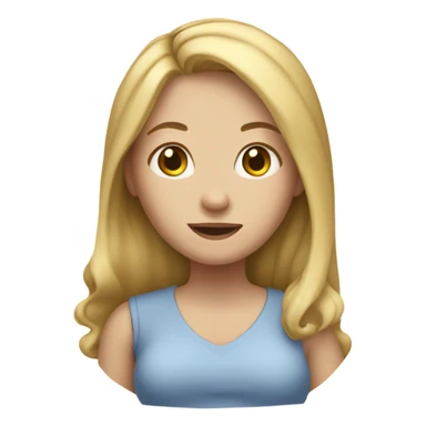 Long blonde haired girl pregnant  sticker