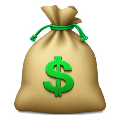 Money bag with green dollar sign sticker