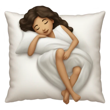 sleeping beauty brunette white girl with a silk pillow sticker