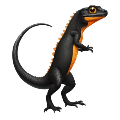 Black Shiny Lizard with Orange belly Full Body sticker