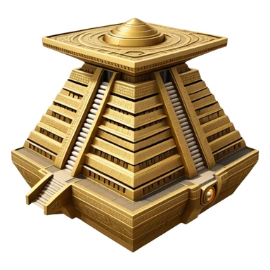 Annunaki spaceship, a massive floating ziggurat-like structure, blending ancient Sumerian aesthetics with high-tech propulsion systems sticker