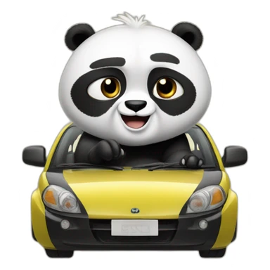 Kung Fu Panda in a car sticker