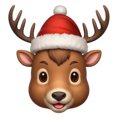 deer with christmas hat sticker