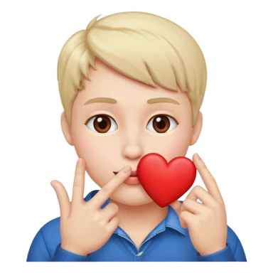 Un bonhomme qui fait un bisous et un cœur avec les doigts  sticker