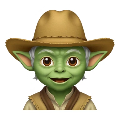 Yoda cu pălărie de cowboy sticker