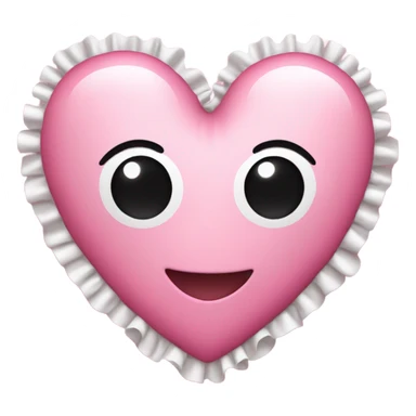 Pink heart with white frill edges sticker