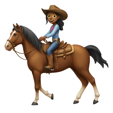 Girl with a cowboy hat riding a horse  sticker
