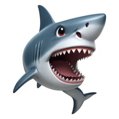 shark biting  sticker