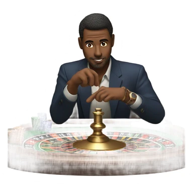 Man gambling roulette table  sticker