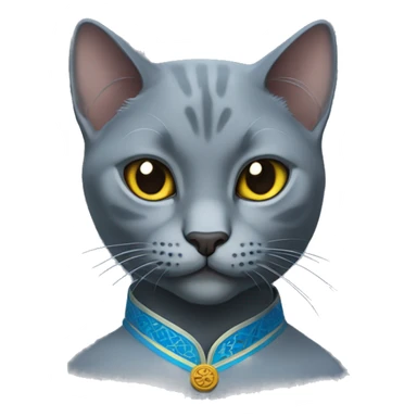 Russian blue cat kung fu sticker