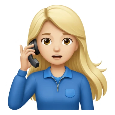 blonde cartoon girl long hair sports coach calling for a time out sticker