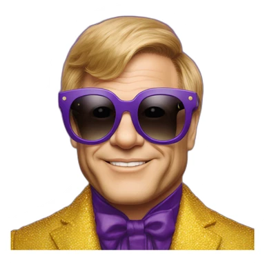 elton john wearing KREWE eywear sunglasses mardi gras sticker