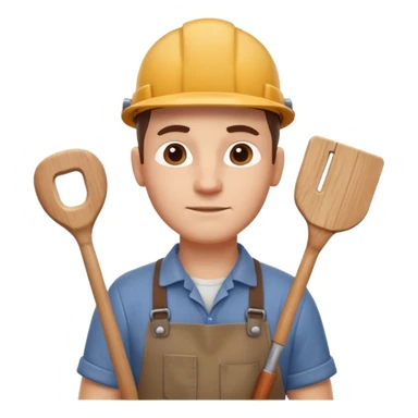 carpenter portrait, head and shoulders only, wearing work apron, wooden tools visible, focused friendly expression, workshop vibe, 3D cartoon, mobile game icon style, clean background, no text, no watermark
 sticker