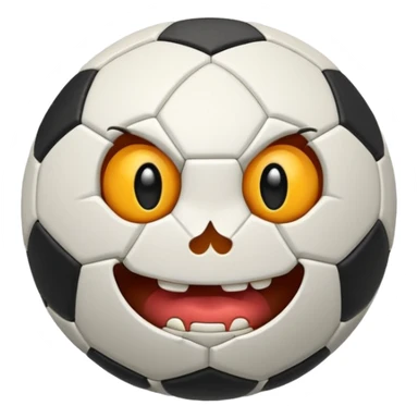 BALON DE FUTBOL CON CARAS MIEDO sticker