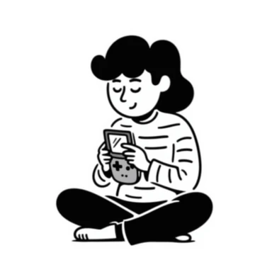 A person plays with the GameBoy advance sticker