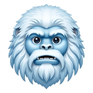 Cinematic Noble Yeti Portrait Emoji, Grand and enigmatic, with a towering, snow-dusted figure in pristine whites and cool blues, exuding ancient, mystical wisdom and stoic majesty, simplified yet exquisitely detailed with frosty textures, glowing with a gentle, icy outline that captures the awe-inspiring presence of a guardian of the frozen wilds! sticker