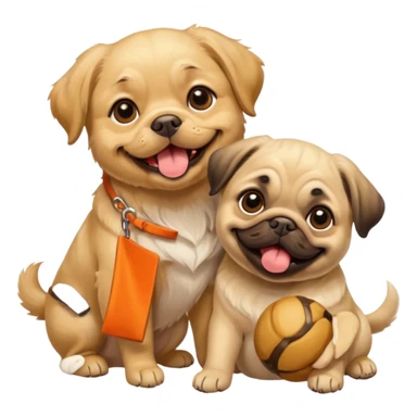 dogs playing sticker