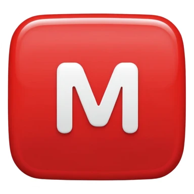 Make a  rounded rectangular red shape with an letter IM inside it sticker