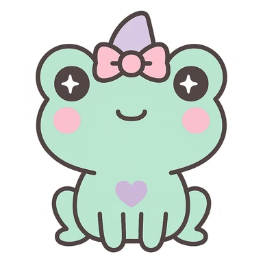 Replace the pet with a cute gothic frog, keeping the kawaii gothic style, and preserve the transparent background. sticker