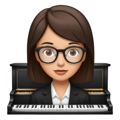 Brunette  and glassespianists sticker