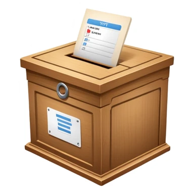 ballot box with voting slip being inserted sticker