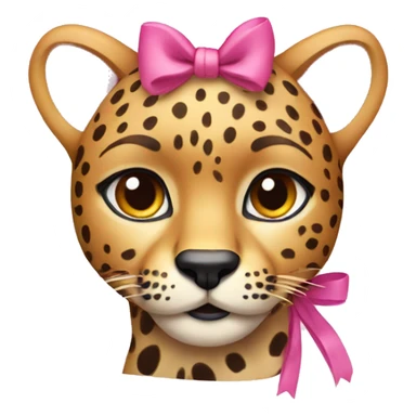 cheetah with pink bow sticker