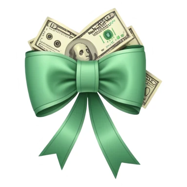 Money rapped in a light pibk bow sticker