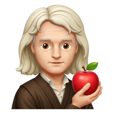 isaac newton hold an apple sticker