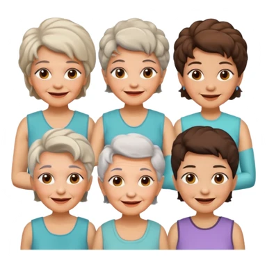 Old Women In Sleeveless, different hairs. sticker