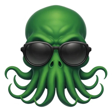 evil cthulhu in cool sunglasses sticker