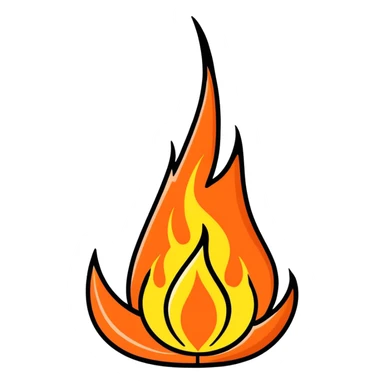 stylized black flame cartoon sticker style sticker