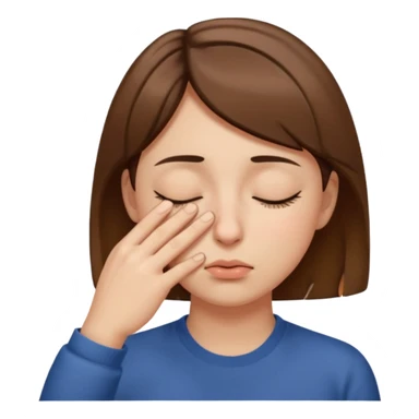 Pinching bridge of nose with eyes closed sticker