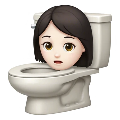 Toilet with head sticker