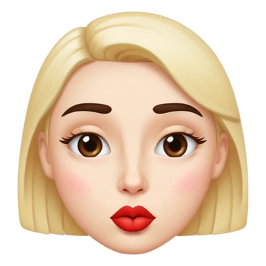 Kissy face with eyebrow lift sticker