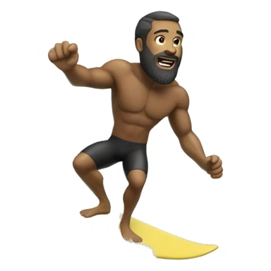 Man with beard surfing a big wave sticker