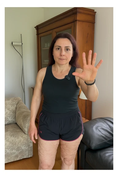 Donna con cellulite sulle cosce sticker