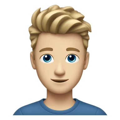 short textured quiff dark blonde hair white boy teenager with blue eyes sticker